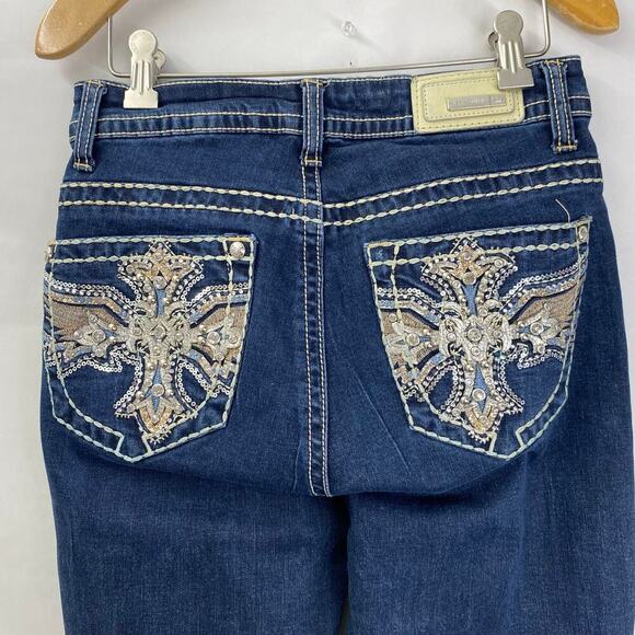Sexy Couture Boot Fit Size 9 Western Jeans Embelish Bling Embroidery Backpocket - Picture 3 of 11
